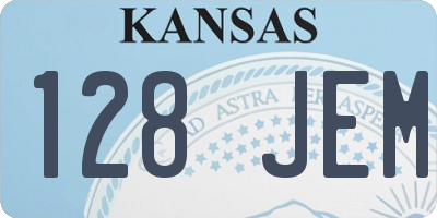 KS license plate 128JEM