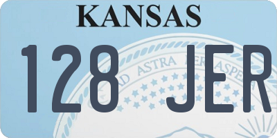 KS license plate 128JER