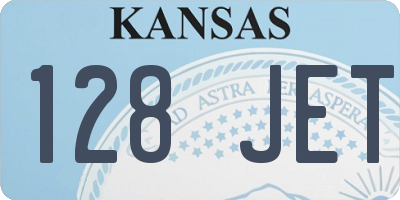 KS license plate 128JET