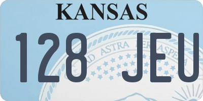 KS license plate 128JEU