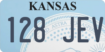 KS license plate 128JEV