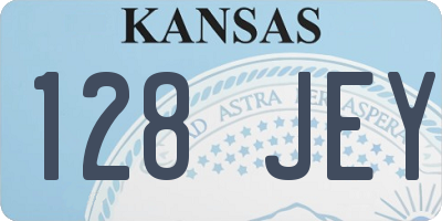 KS license plate 128JEY