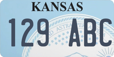 KS license plate 129ABC