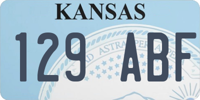 KS license plate 129ABF