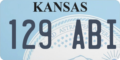 KS license plate 129ABI