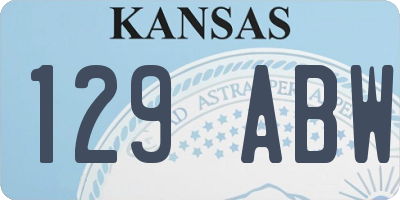 KS license plate 129ABW