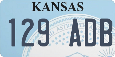 KS license plate 129ADB