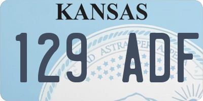 KS license plate 129ADF