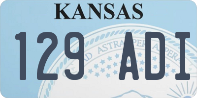 KS license plate 129ADI