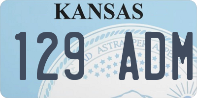 KS license plate 129ADM