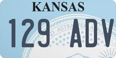 KS license plate 129ADV