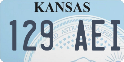 KS license plate 129AEI