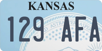 KS license plate 129AFA