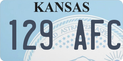 KS license plate 129AFC