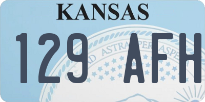 KS license plate 129AFH