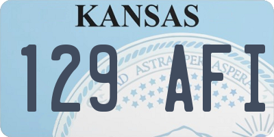 KS license plate 129AFI