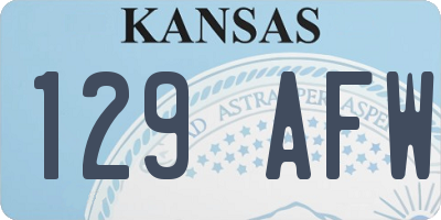 KS license plate 129AFW