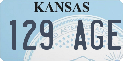 KS license plate 129AGE
