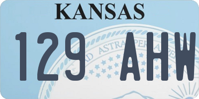KS license plate 129AHW