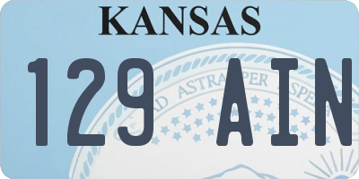 KS license plate 129AIN