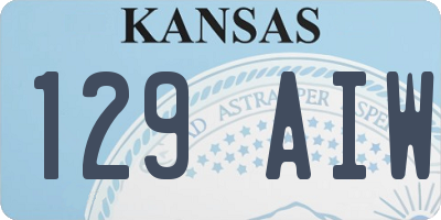 KS license plate 129AIW