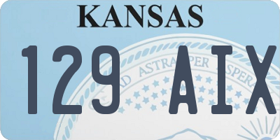 KS license plate 129AIX