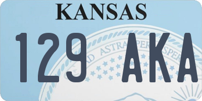 KS license plate 129AKA
