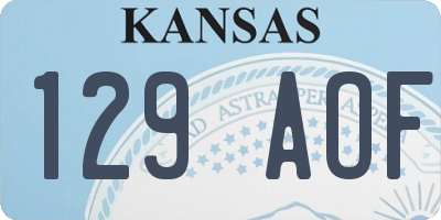 KS license plate 129AOF