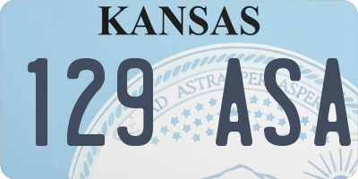 KS license plate 129ASA