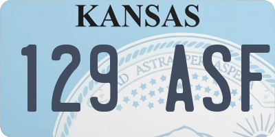 KS license plate 129ASF