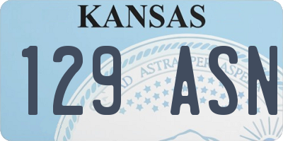 KS license plate 129ASN