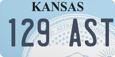 KS license plate 129AST