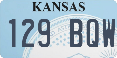 KS license plate 129BQW