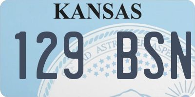 KS license plate 129BSN