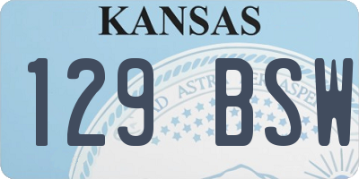 KS license plate 129BSW