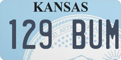 KS license plate 129BUM