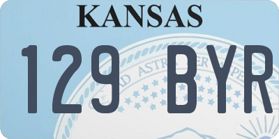 KS license plate 129BYR