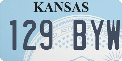 KS license plate 129BYW