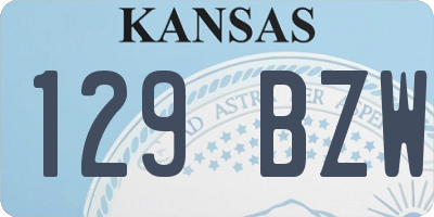 KS license plate 129BZW