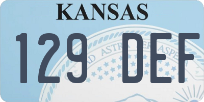 KS license plate 129DEF
