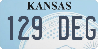 KS license plate 129DEG
