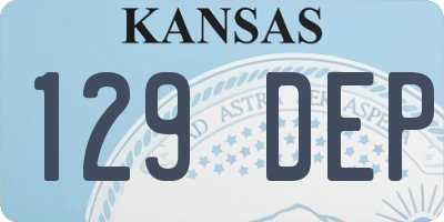 KS license plate 129DEP
