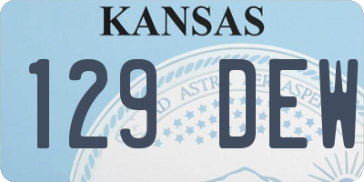 KS license plate 129DEW