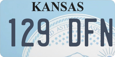 KS license plate 129DFN