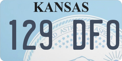 KS license plate 129DFO