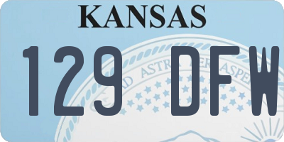 KS license plate 129DFW