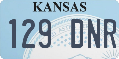 KS license plate 129DNR