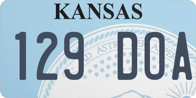 KS license plate 129DOA