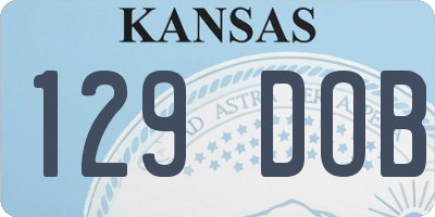KS license plate 129DOB