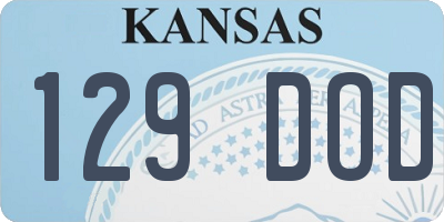KS license plate 129DOD